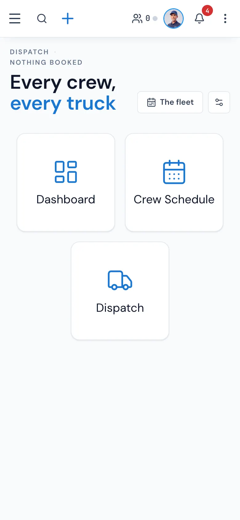 The Dispatch tiles on a phone